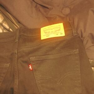 Levi's 511 Slim Fit Jeans Mens 32x32 Black Stretch Denim Pants‎